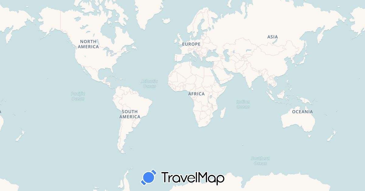 TravelMap itinerary: driving, bus, plane, train, electric vehicle in Canada, France, Croatia, Lebanon, Morocco (Africa, Asia, Europe, North America)